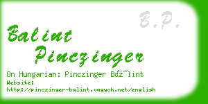 balint pinczinger business card